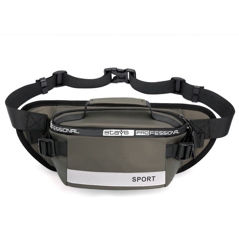 Reflective Waist Bags Men Crossbody Bag Pack For Travel Walking Running Hiking Cycling Khaki