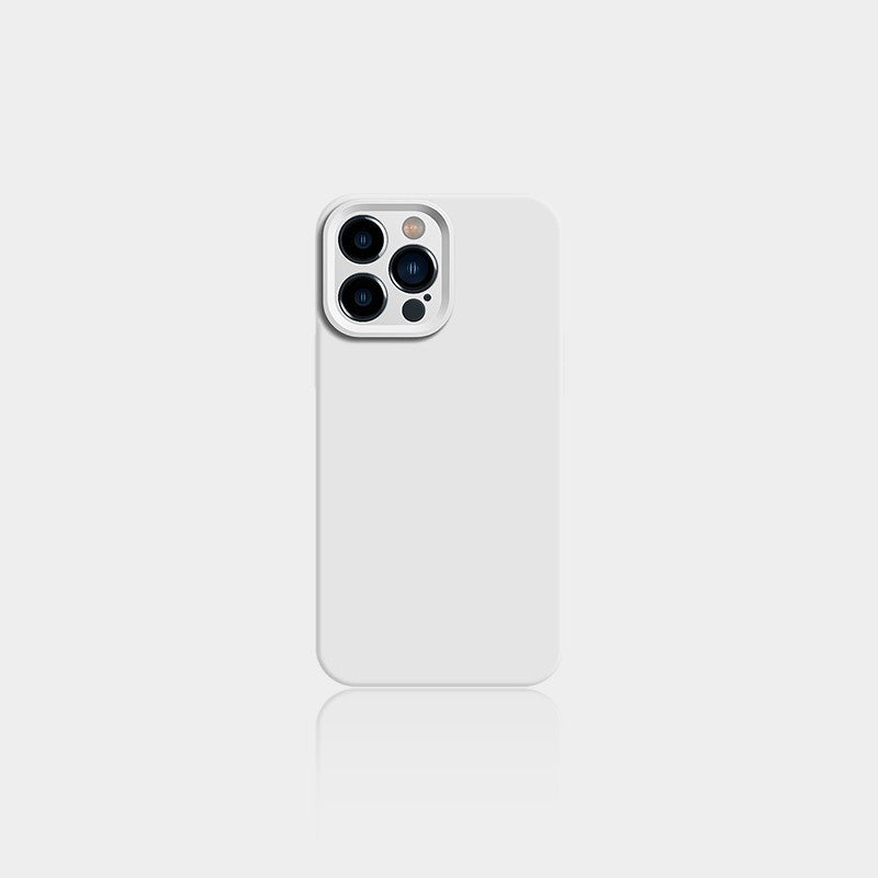 Liquid Silicone Solid Color Full Package Phone Case White