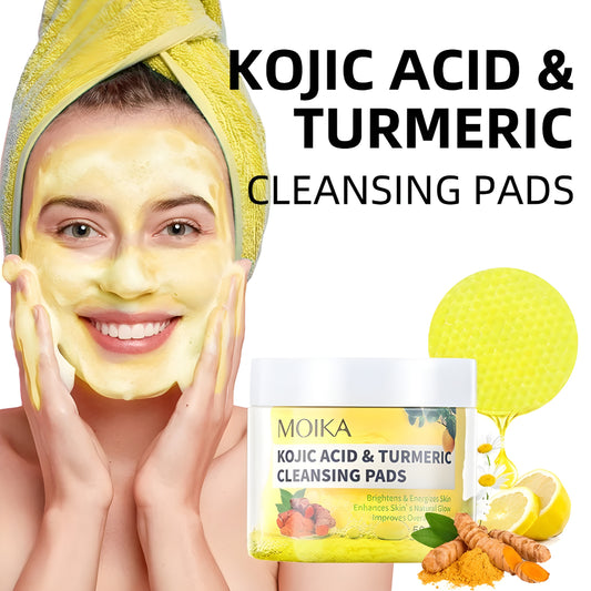Full English Version Of Turmeric Kojic Acid Cleansing Gasket Cross-border Exfoliating Cleaning Cotton Export Skin Care Products Wholesale