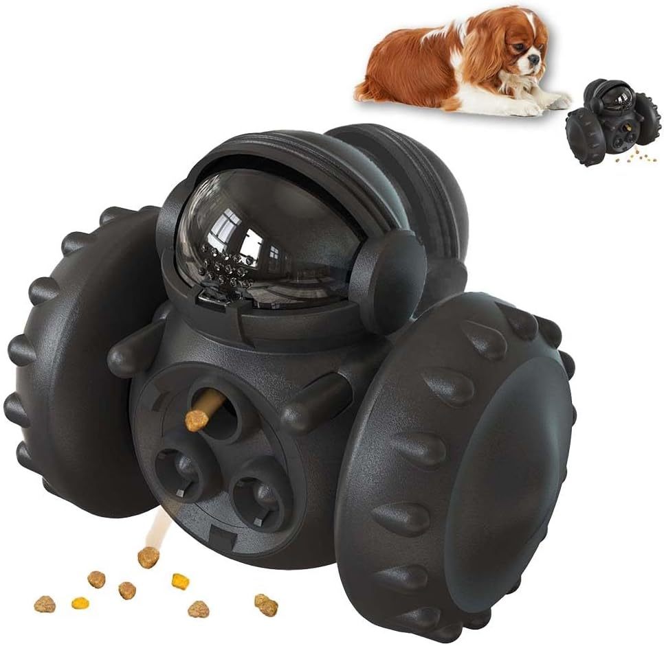 Dog Treat Toy For Small Dogs Food Dispenser Toy Interactive Dog Toy Cat Slow Feeder Toy Treat Dispenser For Dog IQ Training Durable And Suitable For Dogs And Cats Black