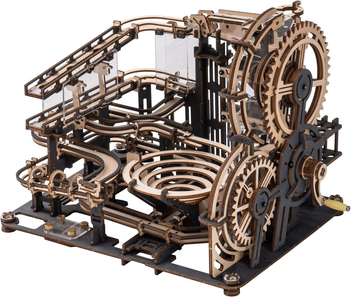 Robotime ROKR Marble Night City 3D Wooden Puzzle Games Assembly Waterwheel Model Toys For Children Kids Birthday Gift LGA01