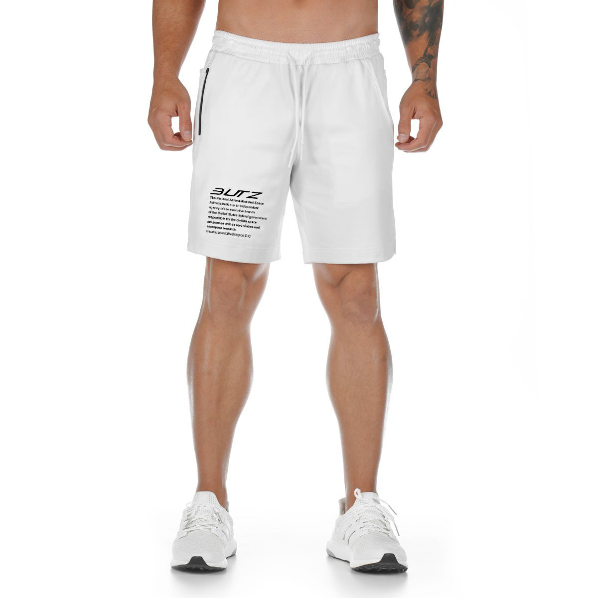New Muscle Workout Brothers Fitness Shorts Fitness Sports Running Breathable Slim Fit White