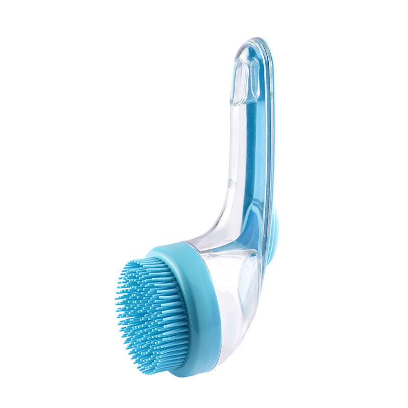 Dogs Cats Pets Brush Pet Bath Brush Cleaning Brushes Long Handle Shower Brush Pet Supplies Cat Dog Pet Grooming Comb For Pet Products Bath Brush Blue ZY71