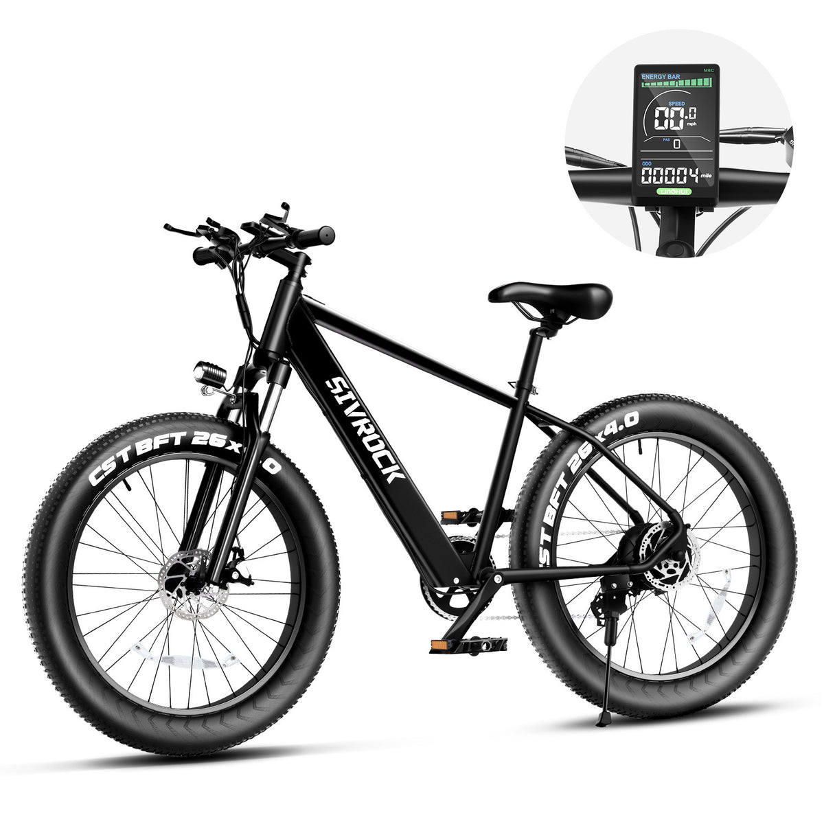 Professional Electric Bike For Adults, 26 X 4.0 Inches Fat Tire Electric Mountain Bicycle, 1000W Motor 48V 15Ah Ebike For Trail Riding, Excursion And Commute, UL And GCC Certified Black