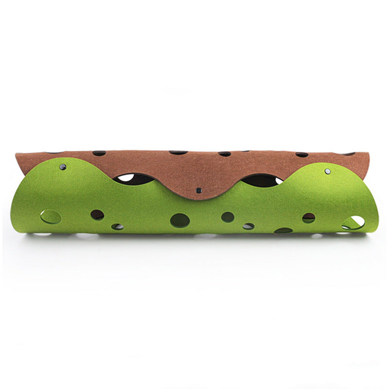Cat Tunnel Cat Toy Felt Pom Splicing Deformable Kitten Nest Collapsible Tube House Tunnel Interactive Pet Toy Cat Accessories B Style