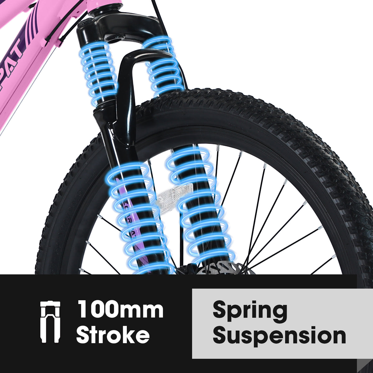 S24103 24 Inch Mountain Bike For Teenagers Girls Women, Shimano 21 Speeds With Dual Disc Brakes And 100mm Front Suspension, White-Pink