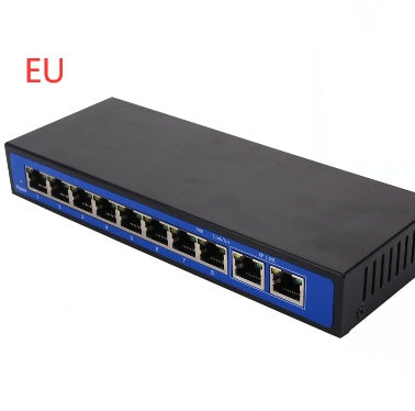 8+2 power 10 port 100M POE switch wireless AP 48V external power supply EU