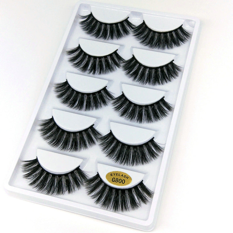 3D mink hair false eyelashes G800 (5 pairs)