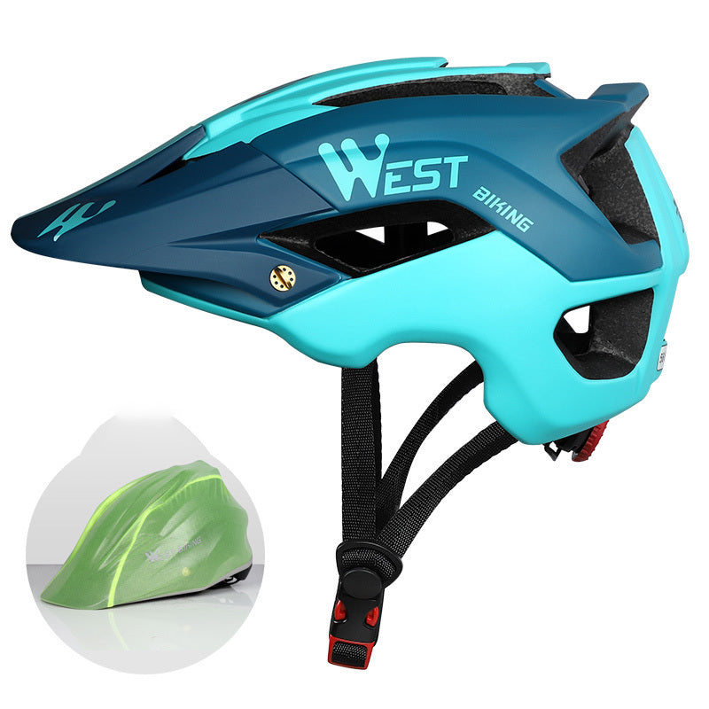 Cycling Helmets For Men And Women Mountain Bike Helmets Hard Hats Riding Steel blue One size