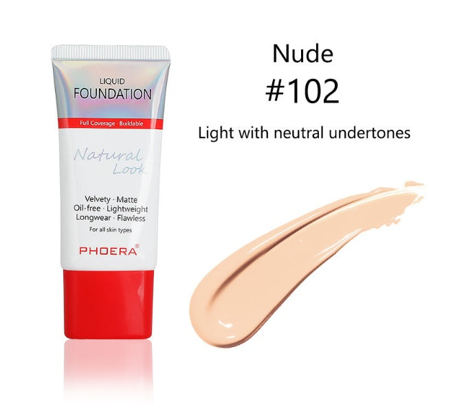 Matte, Silky, Tube Liquid Foundation, Ladies Products 102 Nude