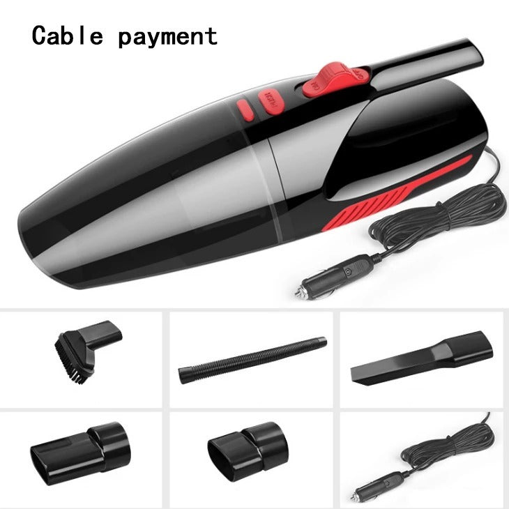 Handheld High-Power Vacuum Cleaner For Small Cars Black cable