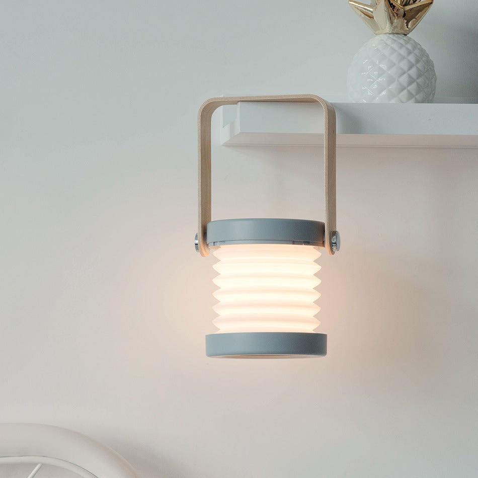 Foldable Touch Dimmable Reading LED Night Light Portable Lantern Lamp USB Rechargeable For Home Decor Grey 0.5 watts