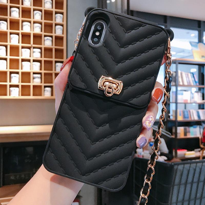 Card wallet mobile phone case Black