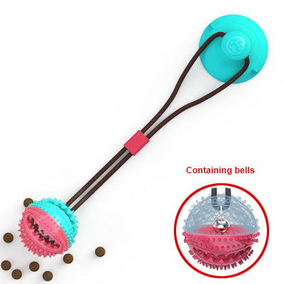 Dog Toys Silicon Suction Cup Tug Interactive Dog Ball Toy For Pet Chew Bite Tooth Cleaning Toothbrush Feeding Pet Supplies A