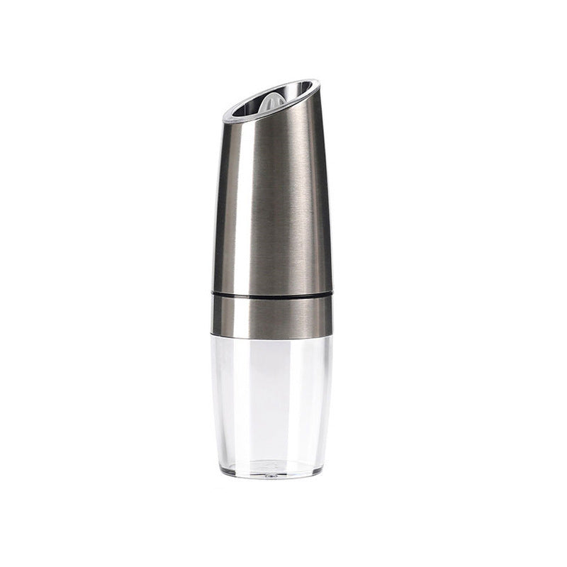 Electric Gravity Pepper Grinder Salt Grinder Adjustable Coarseness Silver