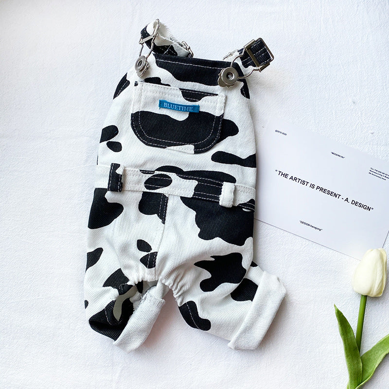 Pet Cow Lovers' Teddy Bear Suspenders Cow color Overalls