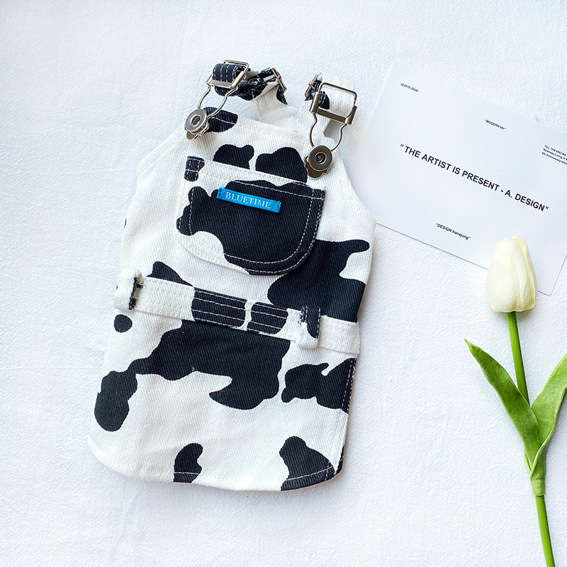 Pet Cow Lovers' Teddy Bear Suspenders Cow color Strap dress