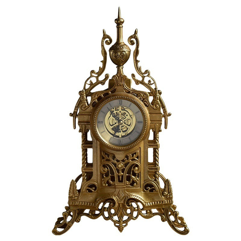 European style creative living room clock fashion retro design bedside clock office clock fashion Desk Clock Gold