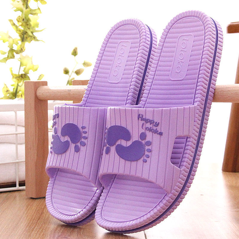 Lulujia Sandals And Slippers Men'S Summer Home Bath Soft-Soled Slippers Women'S Indoor Slippers Large Size Shoes Men Purple