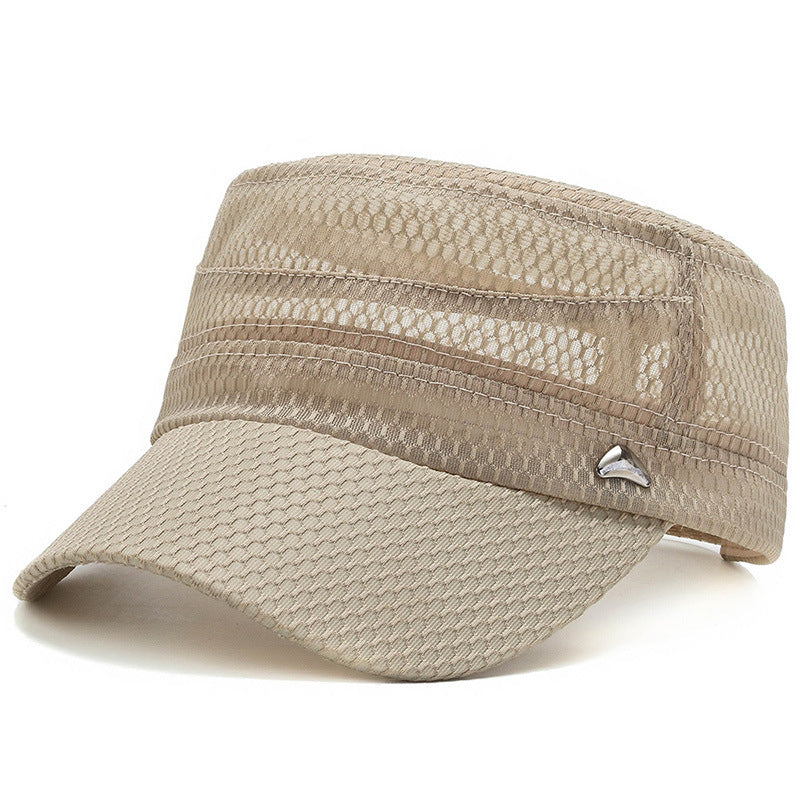 Middle-aged and elderly peaked caps sun hats Khaki adjustable