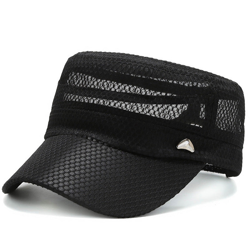 Middle-aged and elderly peaked caps sun hats Black adjustable