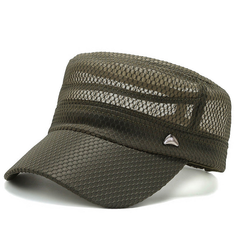 Middle-aged and elderly peaked caps sun hats Army Green adjustable