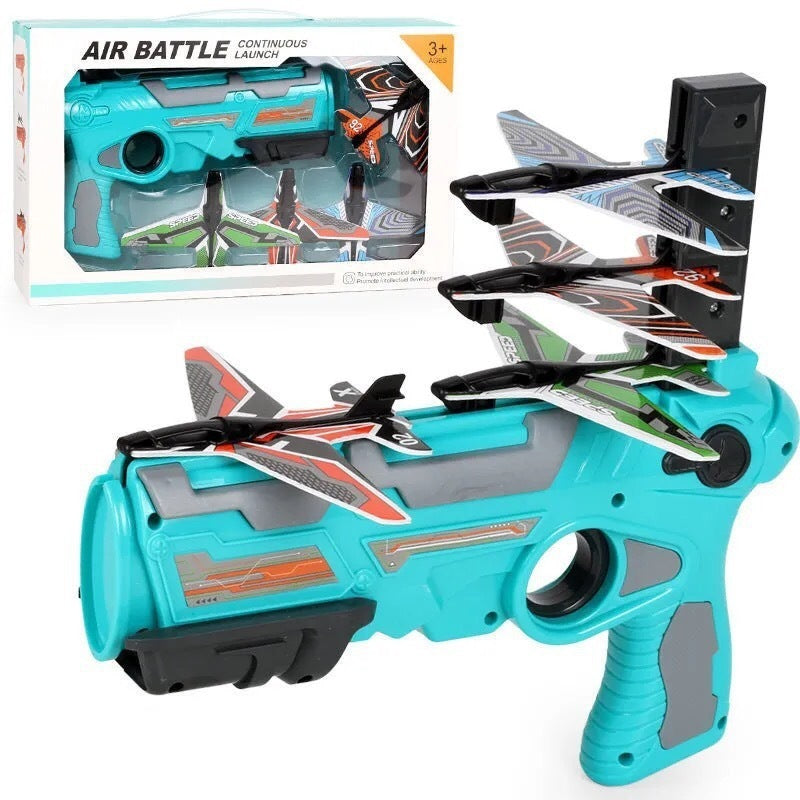 Children's Outdoor Boy Toys Hand Throwing Spin Glider Model Launcher Blue
