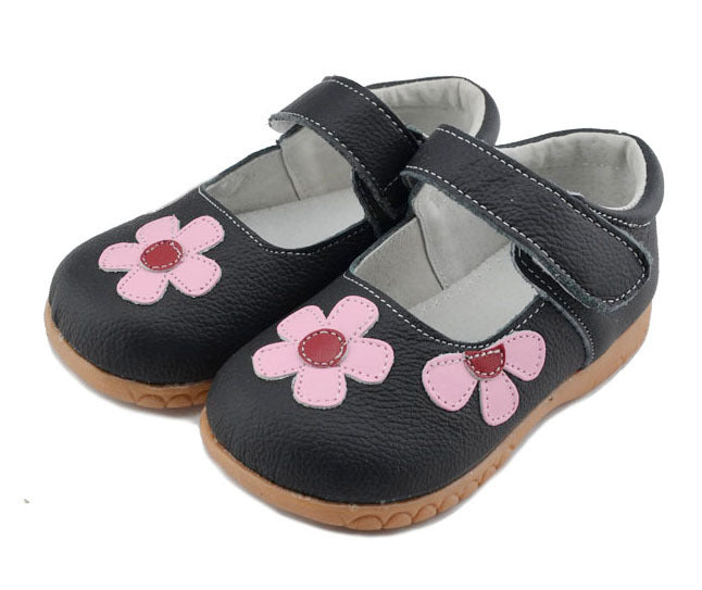 Leather Shoes Korean Princess Shoes Single Shoes Cowhide Children'S Shoes Baby Shoes Black