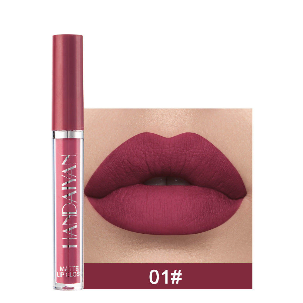 Handaiyan Matte Lip Glaze Liquid Lipstick Mini Tube Lip Gloss Waterproof Non Stick Cup Lip Gloss Genuine 1style
