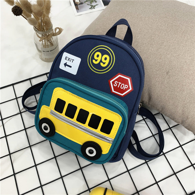 Heopono Durable Nice Little Children School Book Bag Small Boys Girls Cartoon Cute Mini Funny Back to School Backpack for Kids Blue