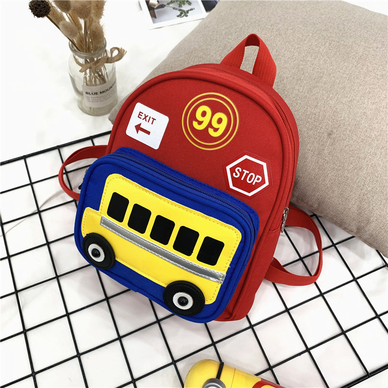 Heopono Durable Nice Little Children School Book Bag Small Boys Girls Cartoon Cute Mini Funny Back to School Backpack for Kids Red