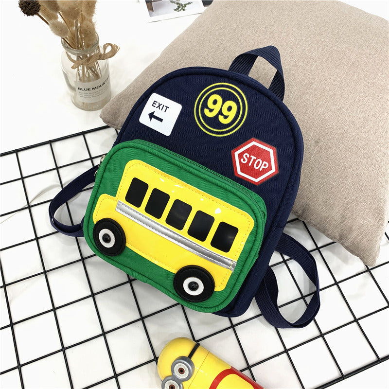 Heopono Durable Nice Little Children School Book Bag Small Boys Girls Cartoon Cute Mini Funny Back to School Backpack for Kids Navy