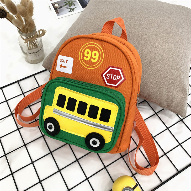Heopono Durable Nice Little Children School Book Bag Small Boys Girls Cartoon Cute Mini Funny Back to School Backpack for Kids Orange
