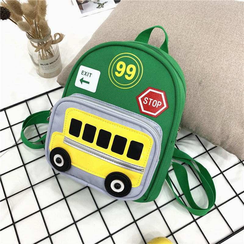 Heopono Durable Nice Little Children School Book Bag Small Boys Girls Cartoon Cute Mini Funny Back to School Backpack for Kids Green