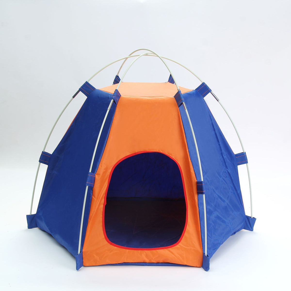 Camping Indoor Outdoor Pet Tent Small Dog Cat House Sunscreen Portable Foldable Puppy Kennel Cat Nest Dog Sleeping Bed Blue 65X55X25cm