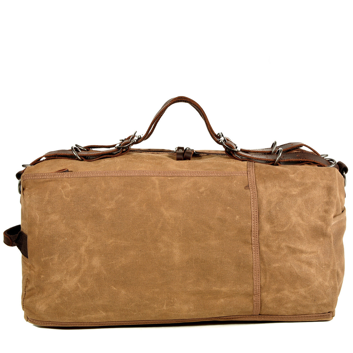 Distressed Thick Oil Wax Canvas Shoulder Handbag Brown 50X25X25cm