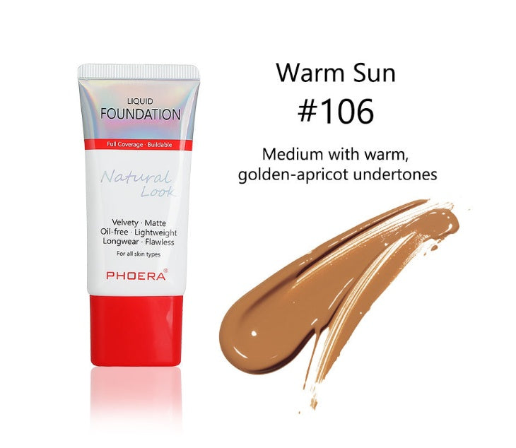 Matte, Silky, Tube Liquid Foundation, Ladies Products 106 Warm Sun