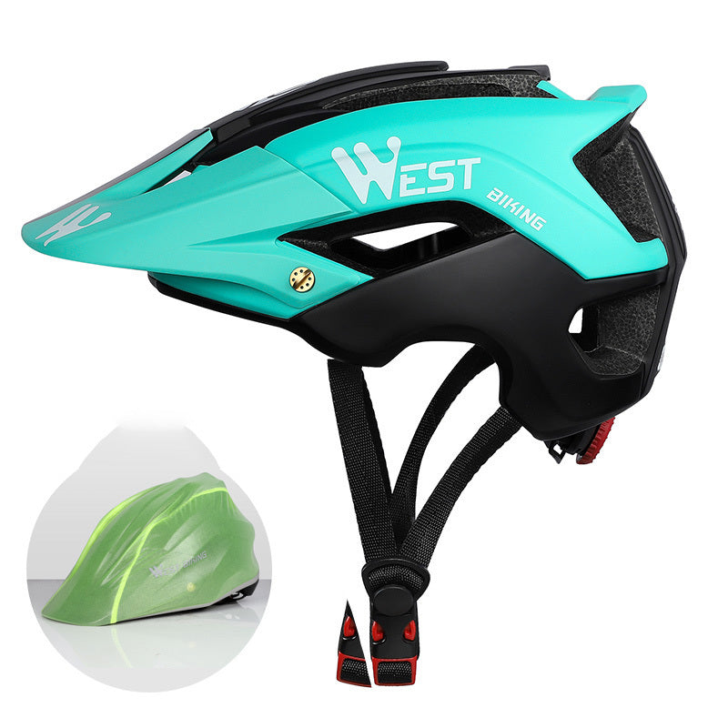 Cycling Helmets For Men And Women Mountain Bike Helmets Hard Hats Riding Lake blue One size