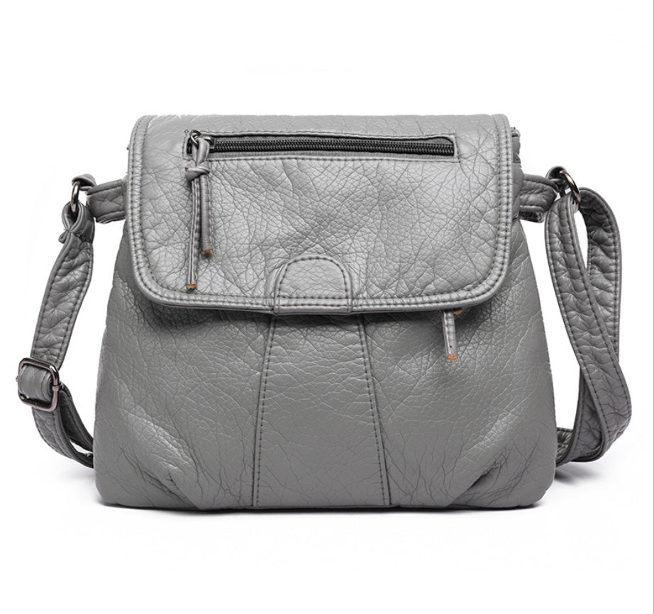 REPRCLA Brand Designer Women Messenger Bags Crossbody Soft PU Leather Shoulder Bag High Quality Fashion Women Bags Handbags Gray
