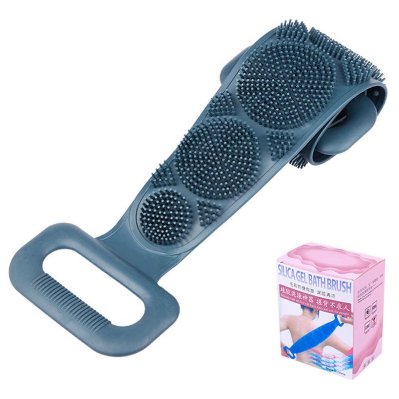 Long silicone bath towel bath rub back massage Blue
