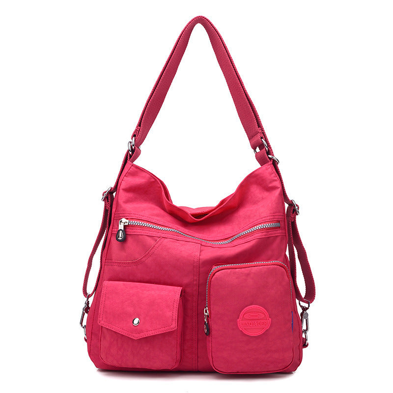 Luxury Handbags Women Bags Designer Waterproof Bylon Cloth Crossbody Bags For Women Large Capacity Lady Shoulder Bag Tote Rose red