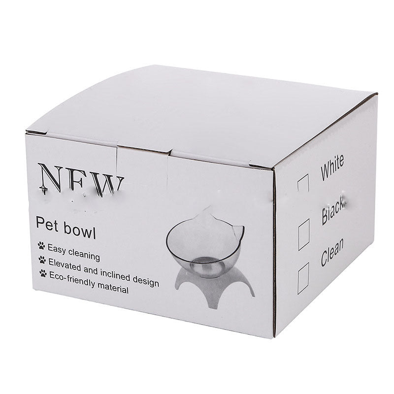 Non Slip Double Cat Bowl With Raised Stand Pet Food Cat Feeder Protect Cervical Vertebra Dog Bowl Transparent Pet Products 4foot single bowl box