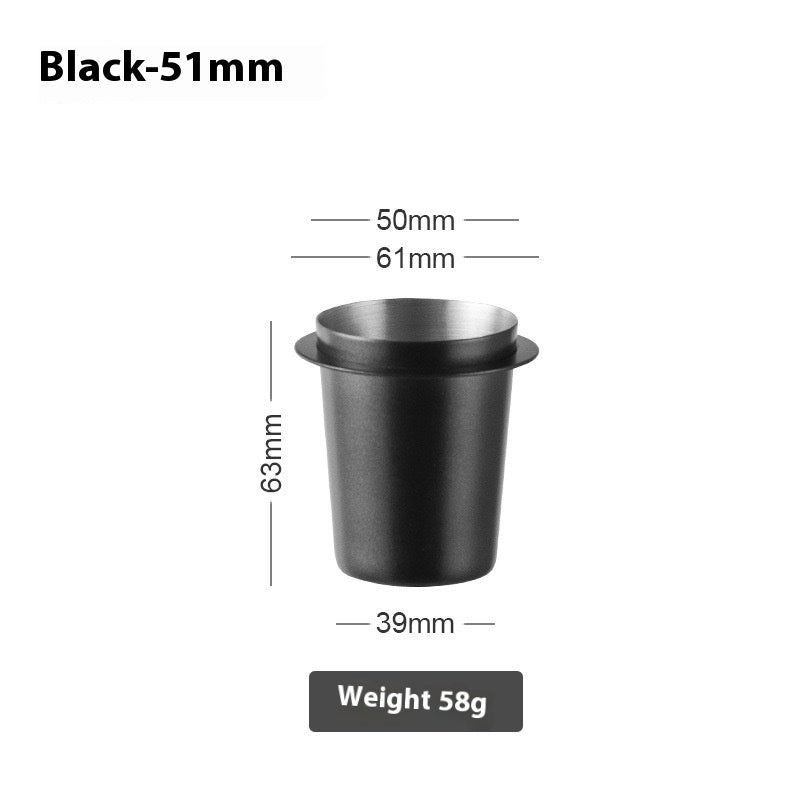 304 Stainless Steel Coffee Connection Powder Cup 51mm Black