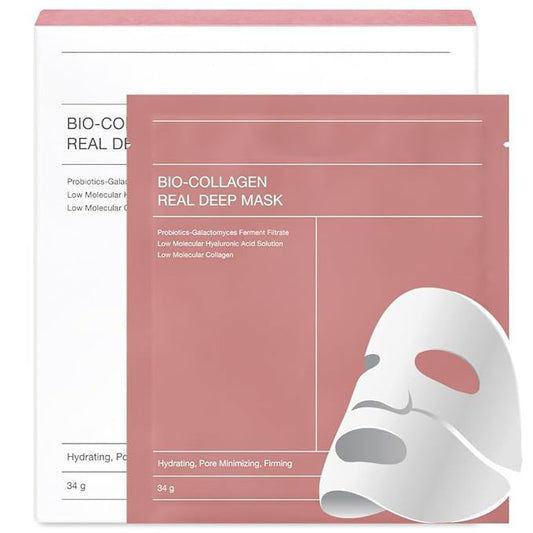 Collagen Facial Mask for Hydration and Bio-Collagen Real Deep Mask, Hydrating Overnight Hydrogel Mask, Pore Minimizing, Elasticity, Plumping Improvement, Korean Skincare, Stocking Stuffers for Teen Girls