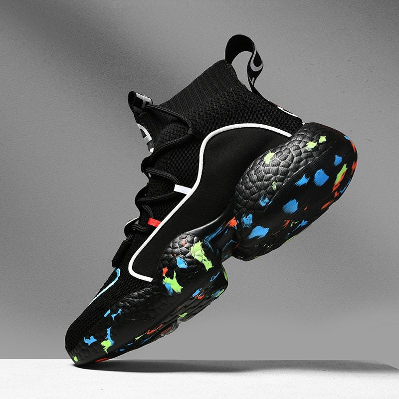 Men Sneakers Summer Fashion Running Shoes Breathable Men Vulcanize Shoes Flat Soft tennis Shoes Camouflage Black