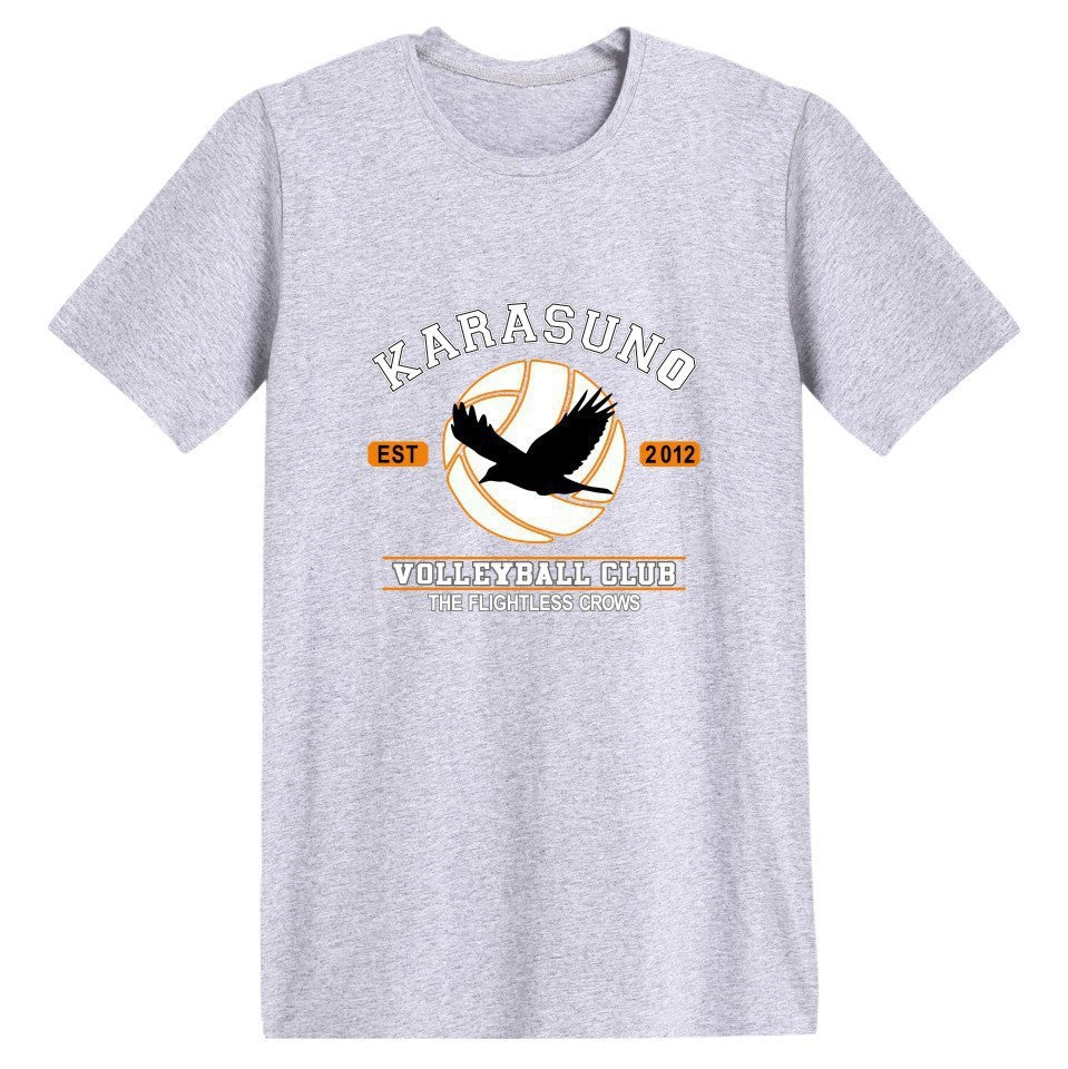 Harajuku T-Shirt Men Anime T Shirt Haikyuu t shirt Anime Tops Tees Grey