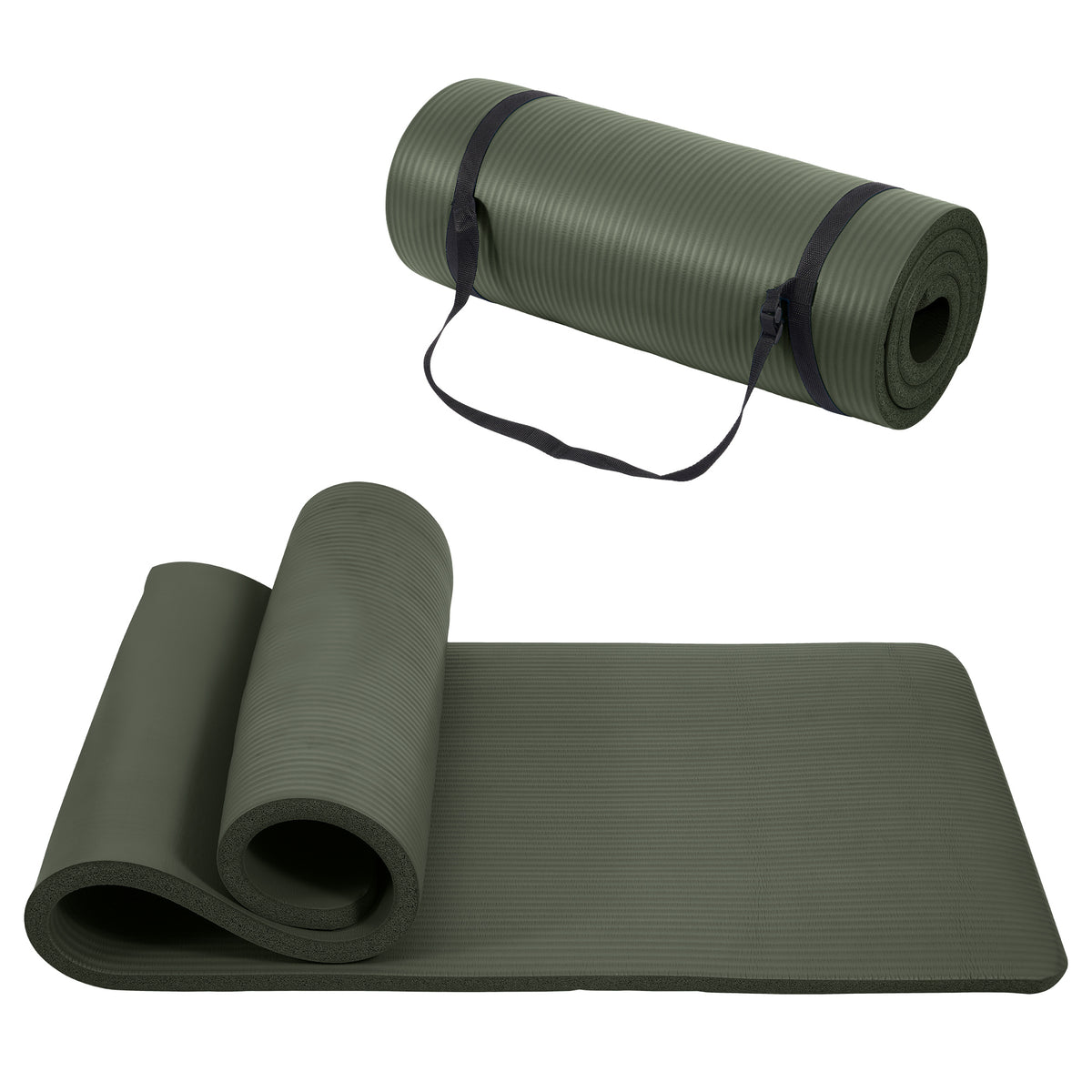 Only Supports Self Pickup Yoga Mat, One Inch Thickened High-density Practice Mat, Tear-resistant Practice Yoga Mat With Straps, Suitable For All Kinds Of Yoga Practice Green Jasper