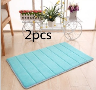 Memory Cotton Carpet Blue2pcs