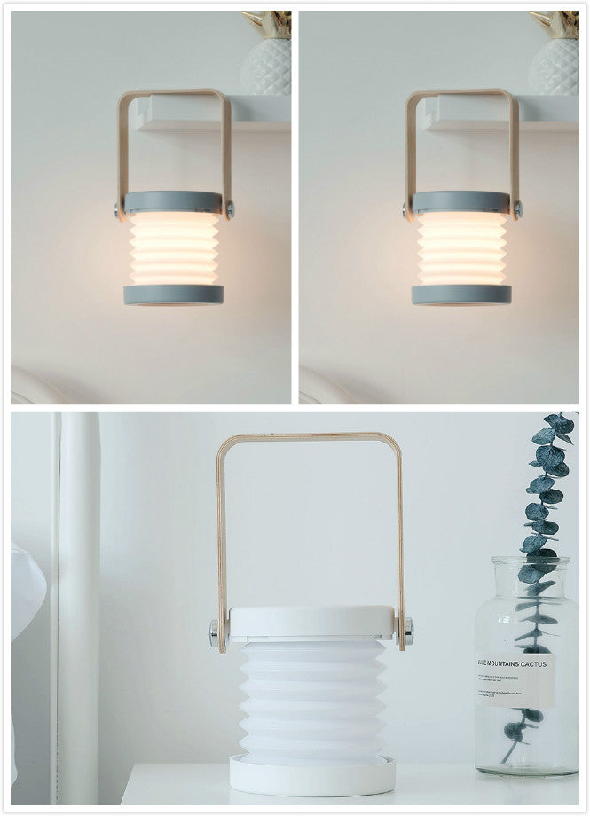 Foldable Touch Dimmable Reading LED Night Light Portable Lantern Lamp USB Rechargeable For Home Decor 2grey 1white 0.5 watts