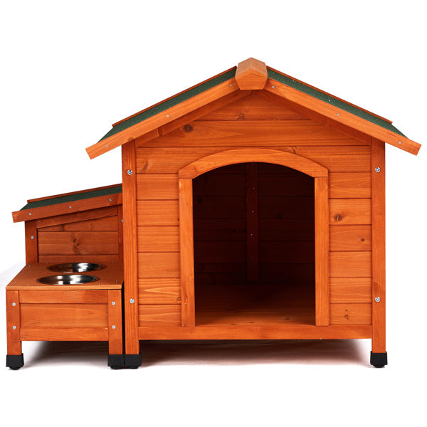 88x106x77cm Green Asphalt Roof Golden Red Main Body Fir House Type Cat And Dog House Golden red